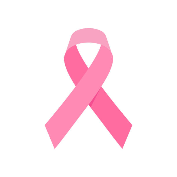 Breast cancer awareness with realistic pink ribbon on a white background. Women health care support symbol. female hope satin emblem. Vector illustration.